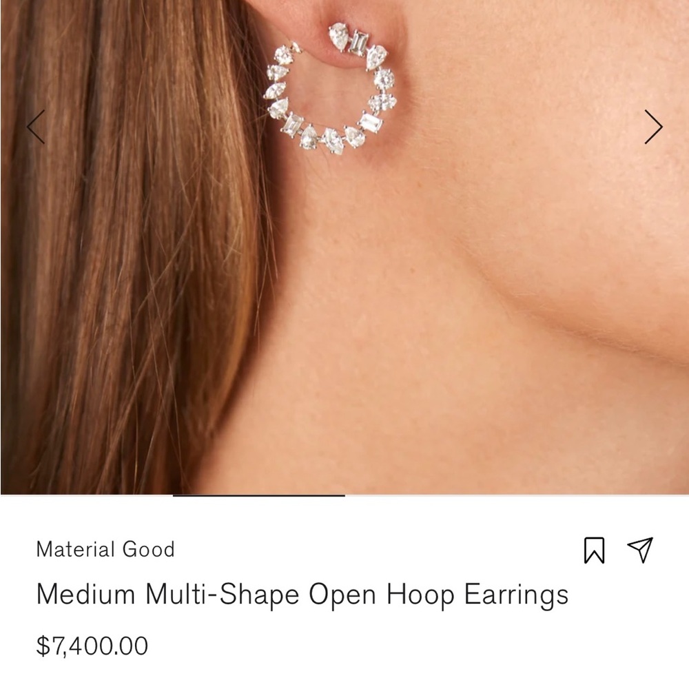 MATERIAL GOOD / DIAMOND EARRINGS WHITE GOLD